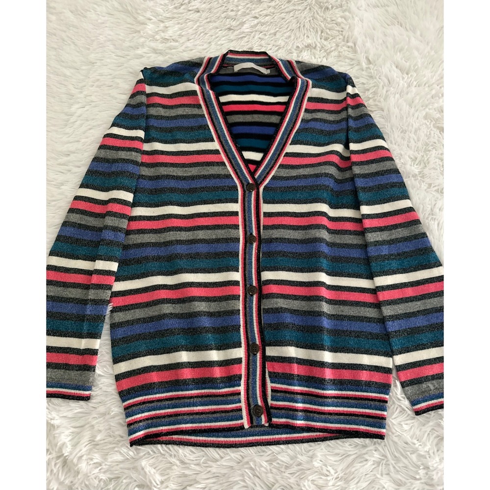 One grey day revolve stripe cardigan sweater sz S